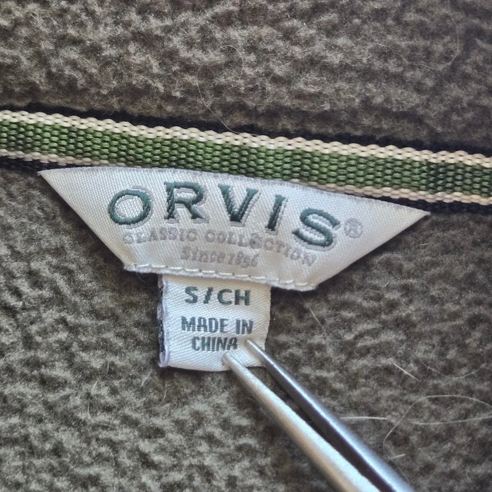 Orvis Mens Classic Collection Full Zip Fleece Jacket Olive‎ Green Small